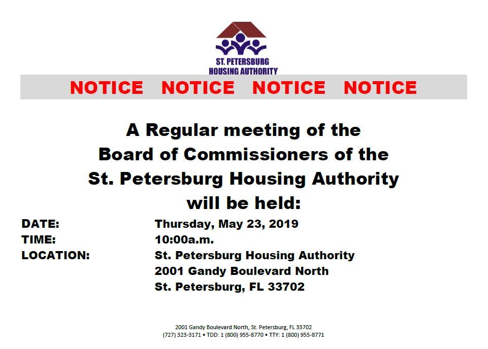 5-23 public notice SPHA Regular Board Meeting at 10:00am