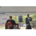 Terri Lipsey Scott at podium in Jordan Park.