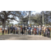 Group of people with shovels and hardhats 