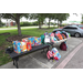 Backpacks and snacks on table at Gateway Place Apartments.