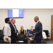 Derek Keys, Meiko Seymour, and SPHA President and CEO Michael Lundy standing at St. Petersburg Housing Authority (SPHA) main office.