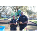 St. Petersburg Police smiling at Very Merry Holiday Party at Jordan Park 2022.