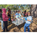 Families smiling at Jordan Park Easter Egg Hunt.