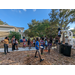 Group of people gathered at Jordan Park Community Garden.