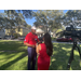 NFL Alumni Tampa Bay Chapter President Walter Carter being interviewed by news reporter at Jordan Park Back to School Event 2023.