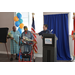 SPHA Director of Communications Nick Fokianos inside The Legacy at Jordan Park honoring two residents after the ribbon cutting.