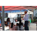 SPHA President/CEO Michael Lundy talking with residents outside at The Legacy at Jordan Park during SPHA Winter Wonderland event.