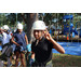 Child preparing for tree climb at the Spring Family Picnic event in Jordan Park on March 26, 2024.