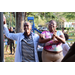 Two people dancing at the Spring Family Picnic event in Jordan Park on March 26, 2024.