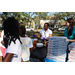 Domino's pizza table at Spring Family Picnic in Jordan Park.