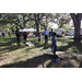 People playing outdoor game at Spring Family Picnic in Jordan Park.