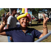 Woman wearing balloon hat at Spring Family Picnic in Jordan Park.