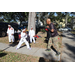 Shihan School of Survival students practicing their martial arts skills at Spring Family Picnic in Jordan Park.