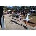 Youth hula-hooping in sidewalk at Spring Family Picnic in Jordan Park.