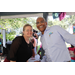  Two SPHA team members smiling at Back to School Event in Jordan Park 2025. 