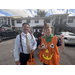  Two people in costumes at Trunk or Treat event. 