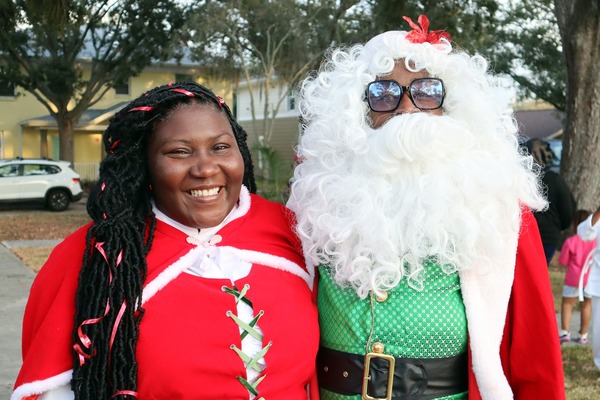 Mr. and Mrs. Santa Claus at the 4th Annual Very Merry Holiday Party in Jordan Park.