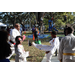  Youth martial arts student kicking at the Spring Family Picnic event in Jordan Park on March 10, 2026. 
